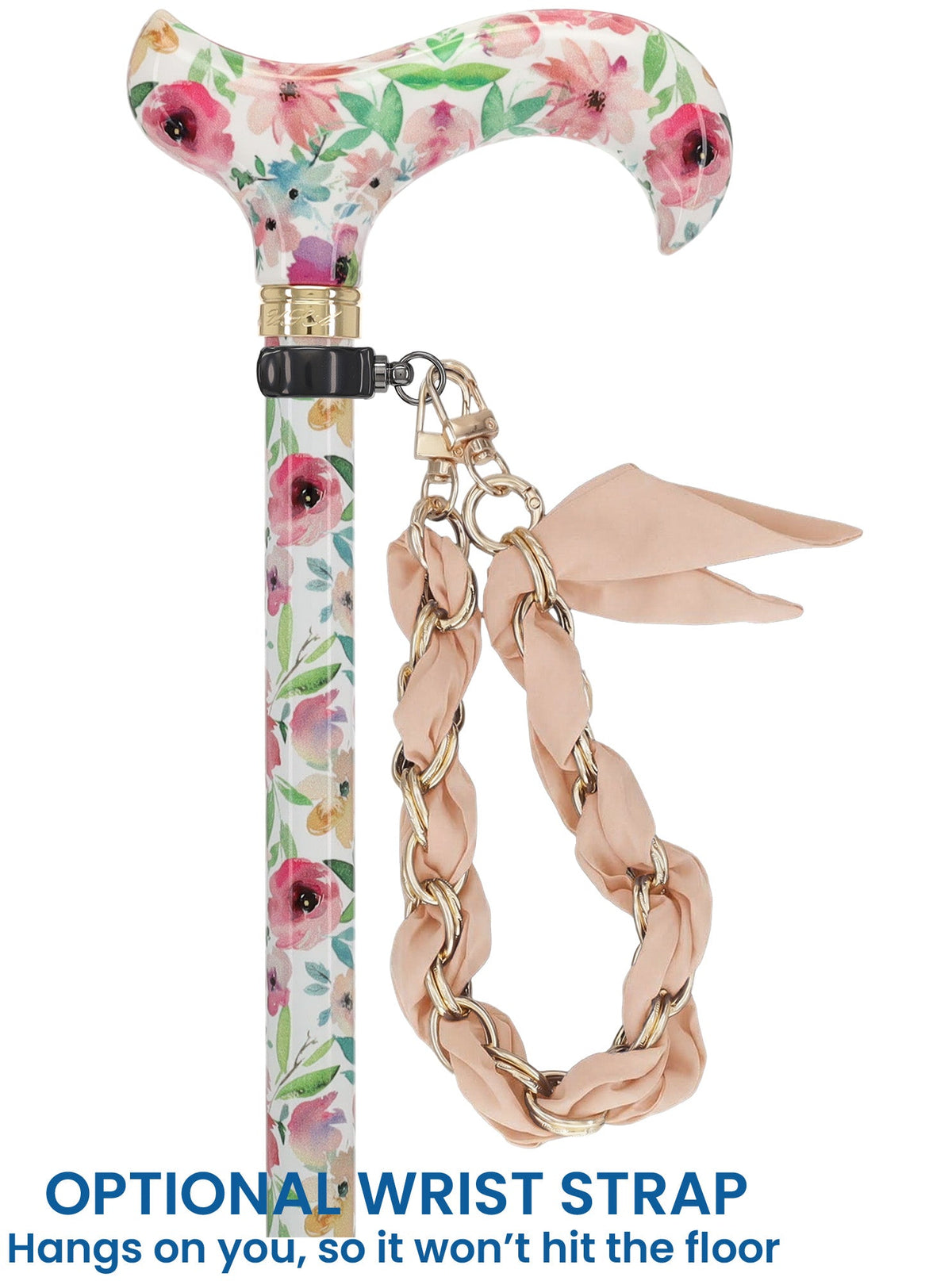 Watercolor Flowers: Designer Adjustable Cane w/ Patterned Handle Yes Adjustable Walking Canes - Tophatter Daily Deals