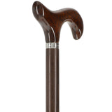 Scratch and Dent Derby Walking Cane w/ Genuine Snakewood Handle & Wenge Shaft w/ Silver Collar V3217 Derby Classic Walking Canes - Tophatter Daily Deals