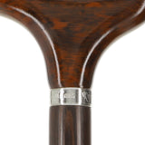 Scratch and Dent Derby Walking Cane w/ Genuine Snakewood Handle & Wenge Shaft w/ Silver Collar V3217 Derby Classic Walking Canes - Tophatter Daily Deals
