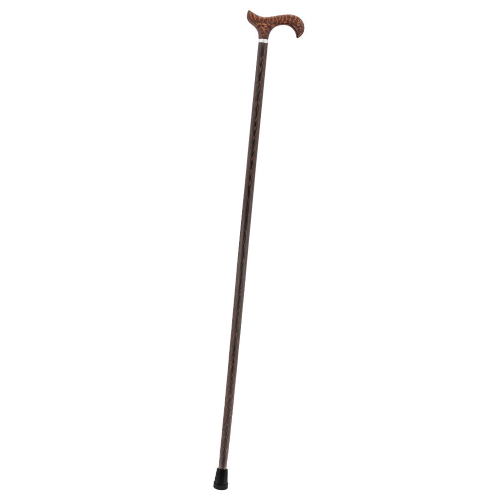 Scratch and Dent Derby Walking Cane w/ Genuine Snakewood Handle & Wenge Shaft w/ Silver Collar V3217 Derby Classic Walking Canes - Tophatter Daily Deals