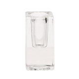Clear Glass Candlestick | Square Glass Taper Dinner Candle Holder - 8cm Candle Holder - Tophatter Daily Deals