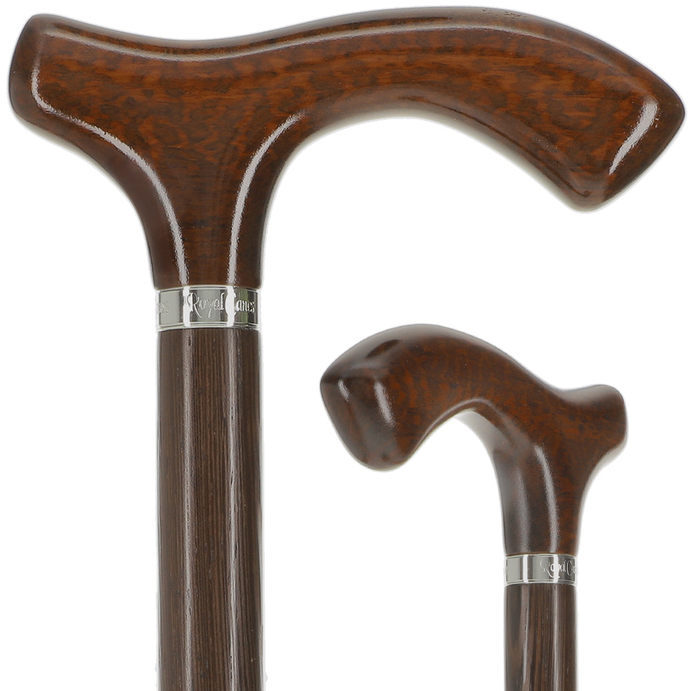 Luxury Genuine Snakewood Fritz Handle Cane - Wenge Shaft Fritz Handle Walking Canes - Tophatter Daily Deals