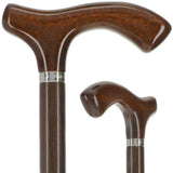 Luxury Genuine Snakewood Fritz Handle Cane - Wenge Shaft Fritz Handle Walking Canes - Tophatter Daily Deals
