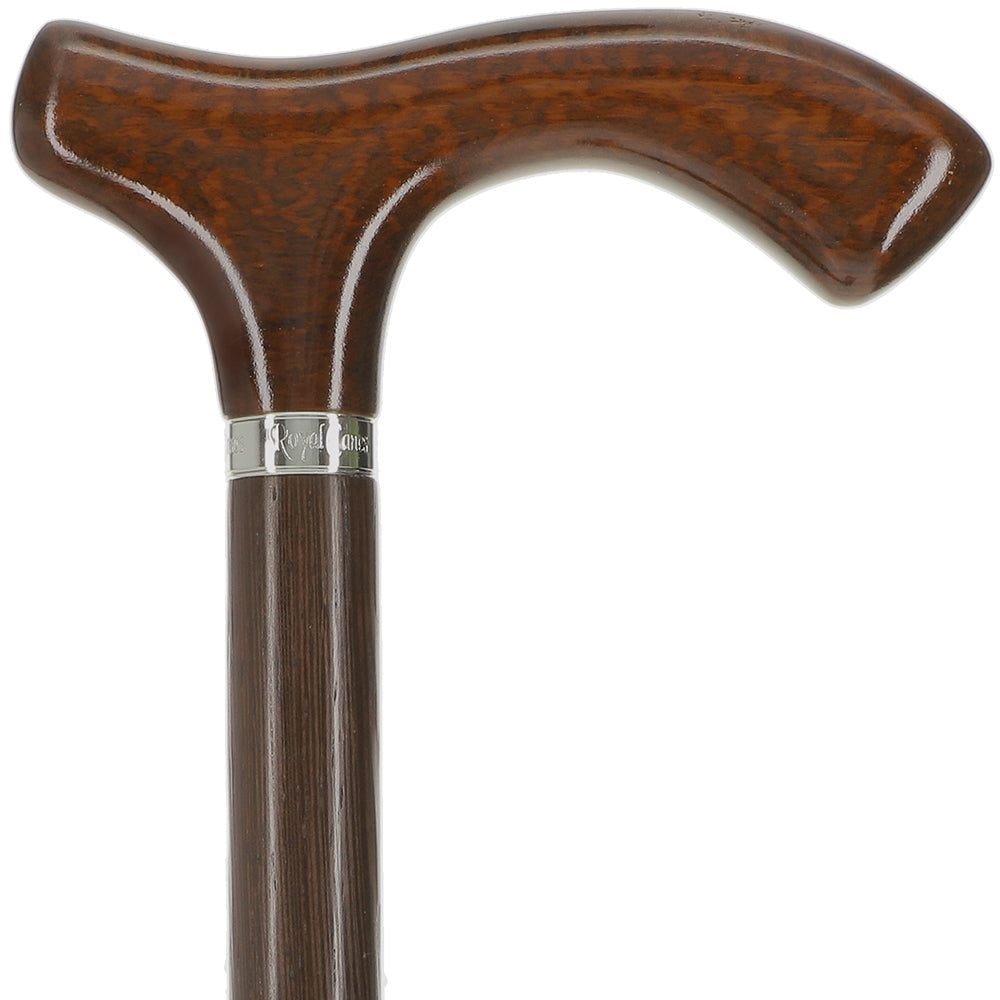 Luxury Genuine Snakewood Fritz Handle Cane - Wenge Shaft Fritz Handle Walking Canes - Tophatter Daily Deals