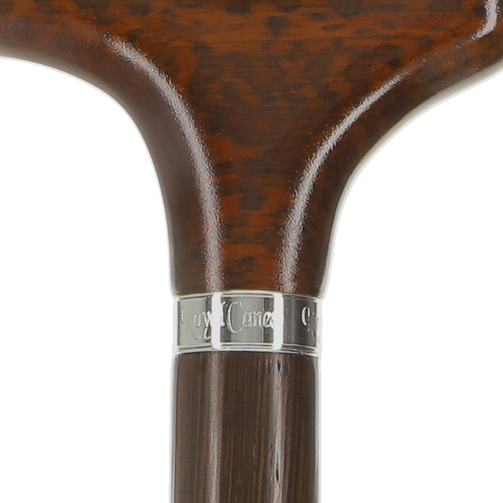 Luxury Genuine Snakewood Fritz Handle Cane - Wenge Shaft Fritz Handle Walking Canes - Tophatter Daily Deals