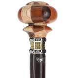 Mad Hatter: Inlaid Multi-Wood Knob with Wenge Wood Shaft Wooden Colortone Walking Canes - Tophatter Daily Deals