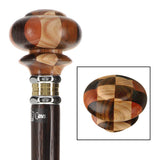 Mad Hatter: Inlaid Multi-Wood Knob with Wenge Wood Shaft Wooden Colortone Walking Canes - Tophatter Daily Deals
