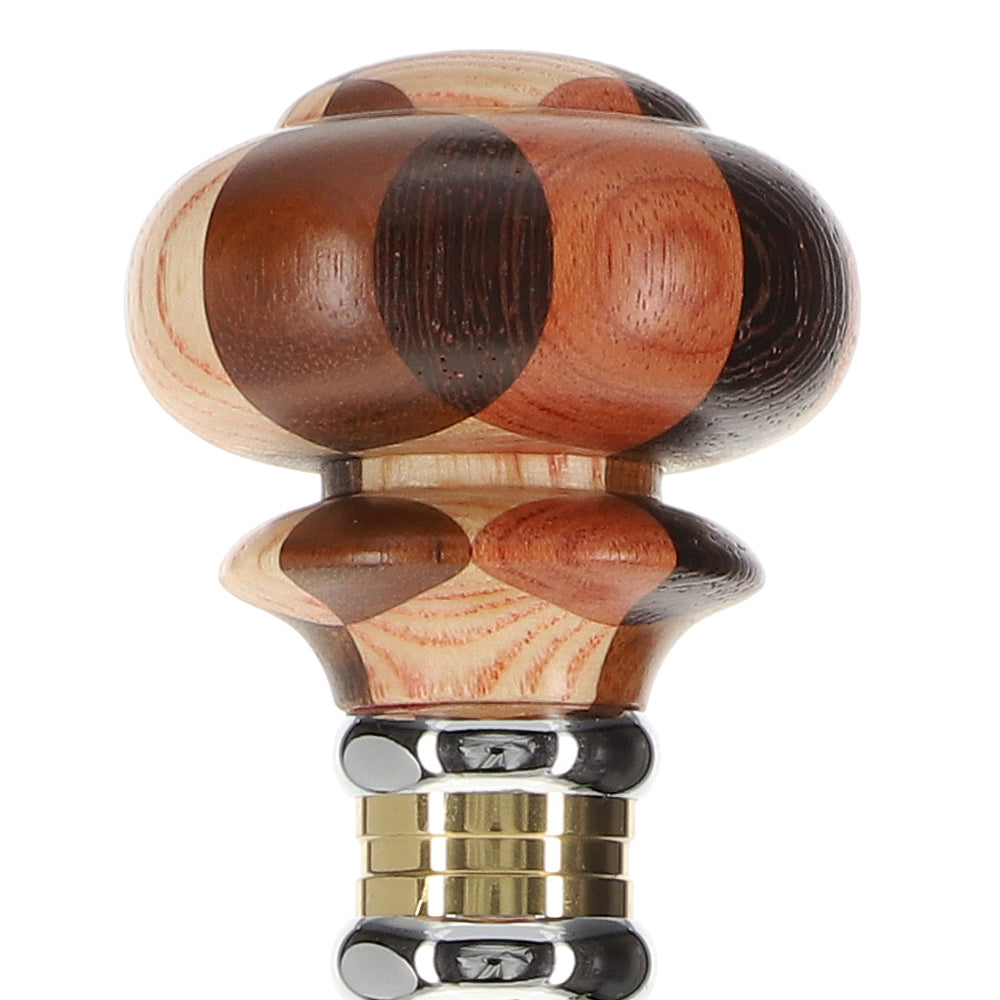 Mad Hatter: Inlaid Multi-Wood Knob with Wenge Wood Shaft Wooden Colortone Walking Canes - Tophatter Daily Deals
