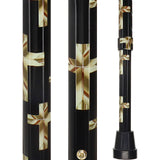 Golden Cross Designer Adjustable Cane: Comfort Grip Offset Adjustable Walking Canes - Tophatter Daily Deals