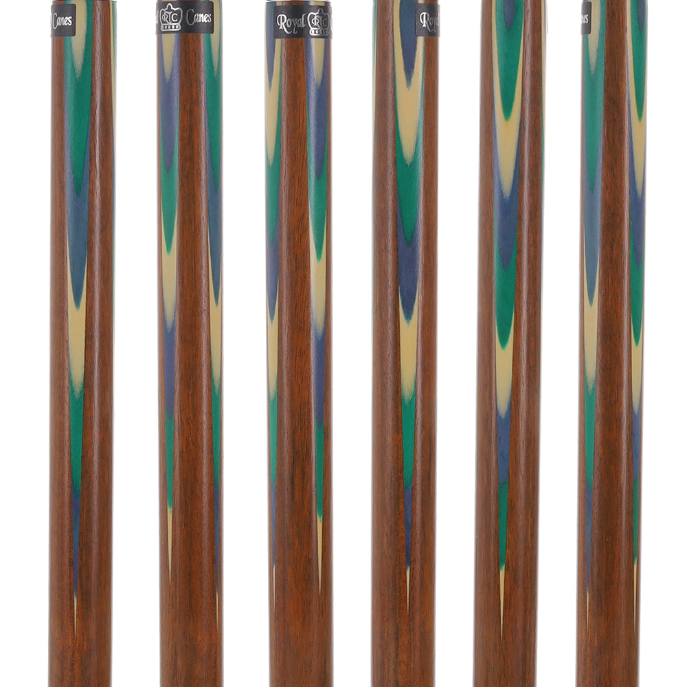 Green & Blue Inlaid Derby: Ovangkol Shaft Colorwood Inlay Derby Classic Walking Canes - Tophatter Daily Deals