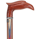 Patriotic "Colors Don't Run" Eagle Cane - Ovangkol Inlaid Wood Bird Walking Canes - Tophatter Daily Deals