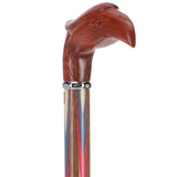 Patriotic "Colors Don't Run" Eagle Cane - Ovangkol Inlaid Wood Bird Walking Canes - Tophatter Daily Deals
