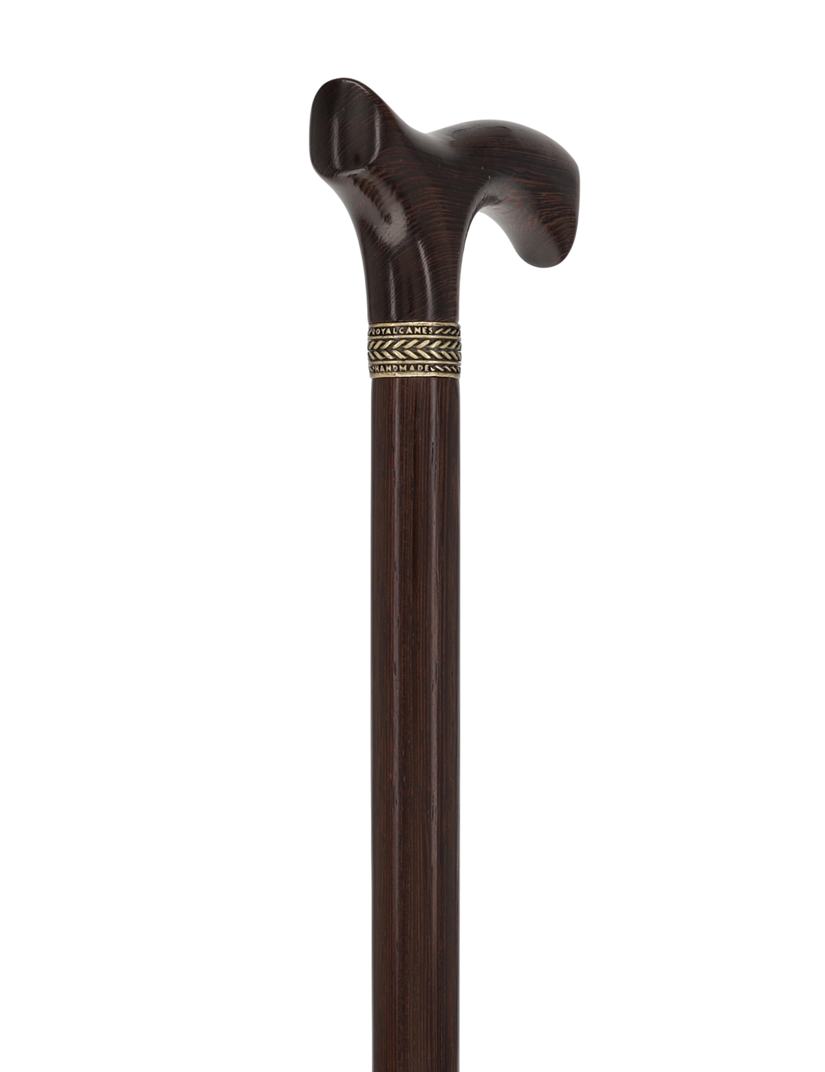 Genuine Wenge Wood Fritz Comfort Handle - Standard Size - Pewter Collar Fritz Handled Canes - Tophatter Daily Deals