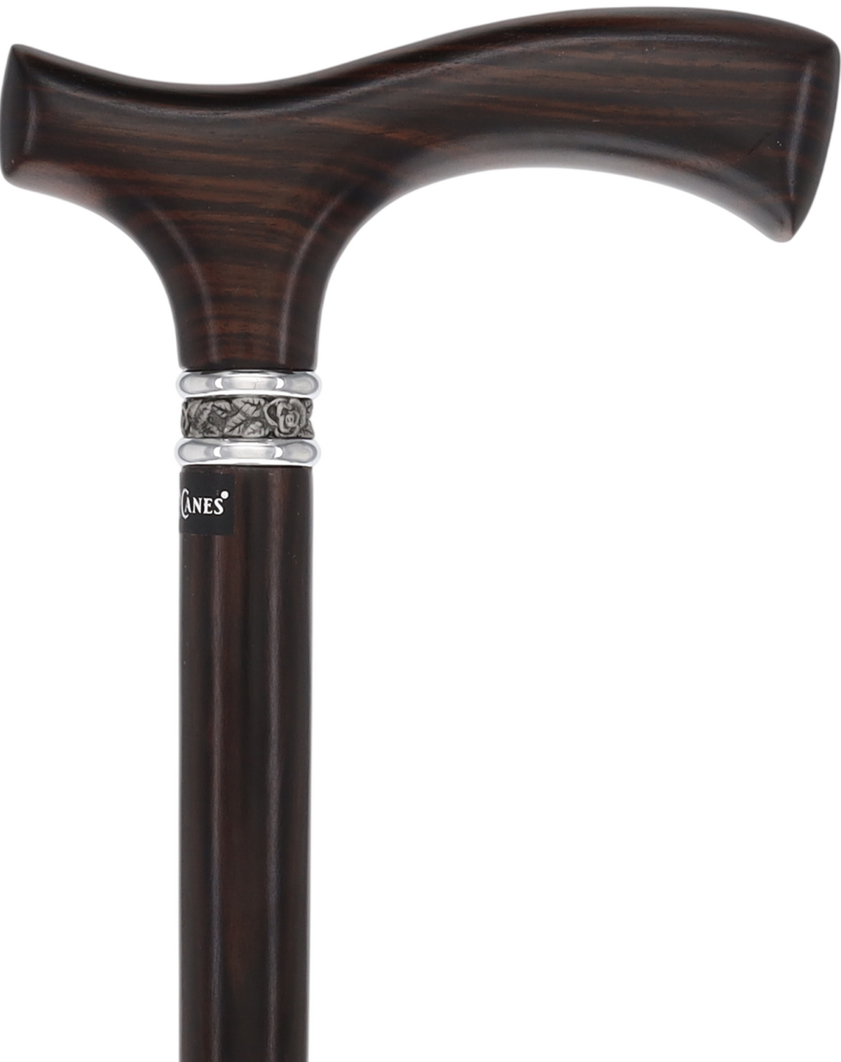 Luxury Genuine Ebony Fritz Handle Cane: Pewter Collar Detail Fritz Handled Canes - Tophatter Daily Deals