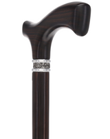Luxury Genuine Ebony Fritz Handle Cane: Pewter Collar Detail Fritz Handled Canes - Tophatter Daily Deals