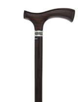 Luxury Genuine Ebony Fritz Handle Cane: Pewter Collar Detail Fritz Handled Canes - Tophatter Daily Deals