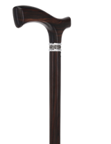 Luxury Genuine Ebony Fritz Handle Cane: Pewter Collar Detail Fritz Handled Canes - Tophatter Daily Deals