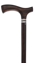 Luxury Genuine Ebony Fritz Handle Cane: Pewter Collar Detail Fritz Handled Canes - Tophatter Daily Deals