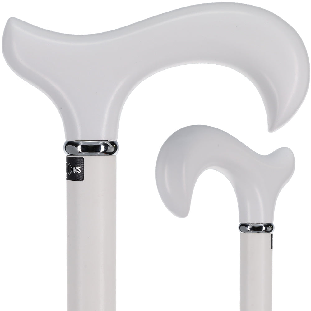 Sleek White Derby Handle: Beechwood Shaft with Polished Finish Derby Handled Canes - Tophatter Daily Deals