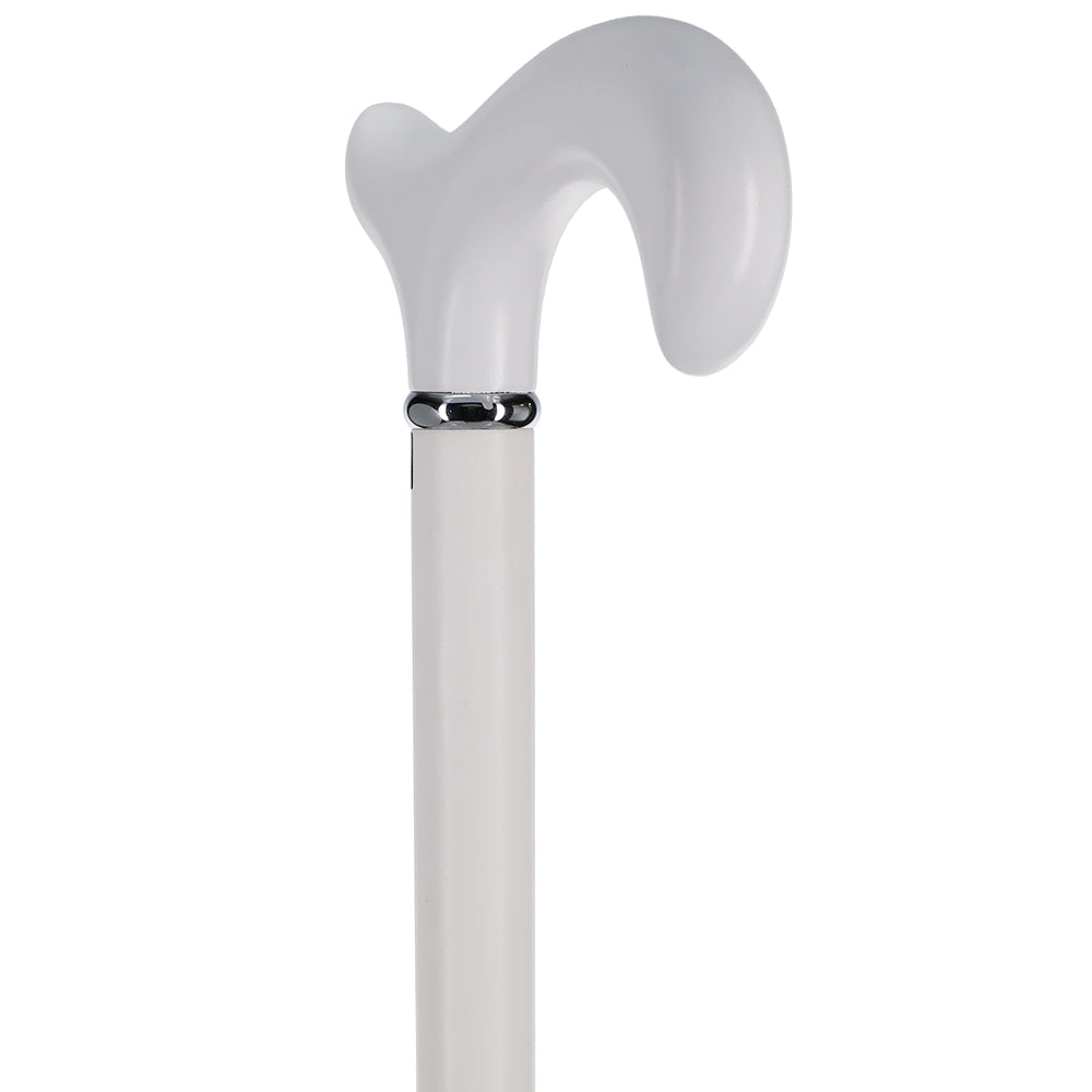 Sleek White Derby Handle: Beechwood Shaft with Polished Finish Derby Handled Canes - Tophatter Daily Deals
