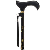 Golden Cross Folding Cane: Adjustable Derby, Wooden Handle Folding Canes - Tophatter Daily Deals