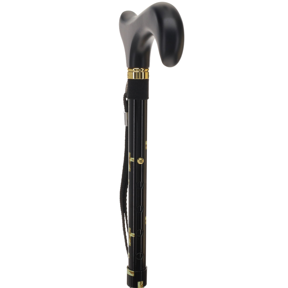 Golden Cross Folding Cane: Adjustable Derby, Wooden Handle Folding Canes - Tophatter Daily Deals