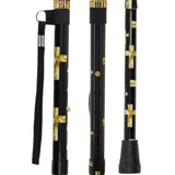 Golden Cross Folding Cane: Adjustable Derby, Wooden Handle Folding Canes - Tophatter Daily Deals