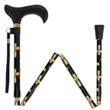 Golden Cross Folding Cane: Adjustable Derby, Wooden Handle Folding Canes - Tophatter Daily Deals