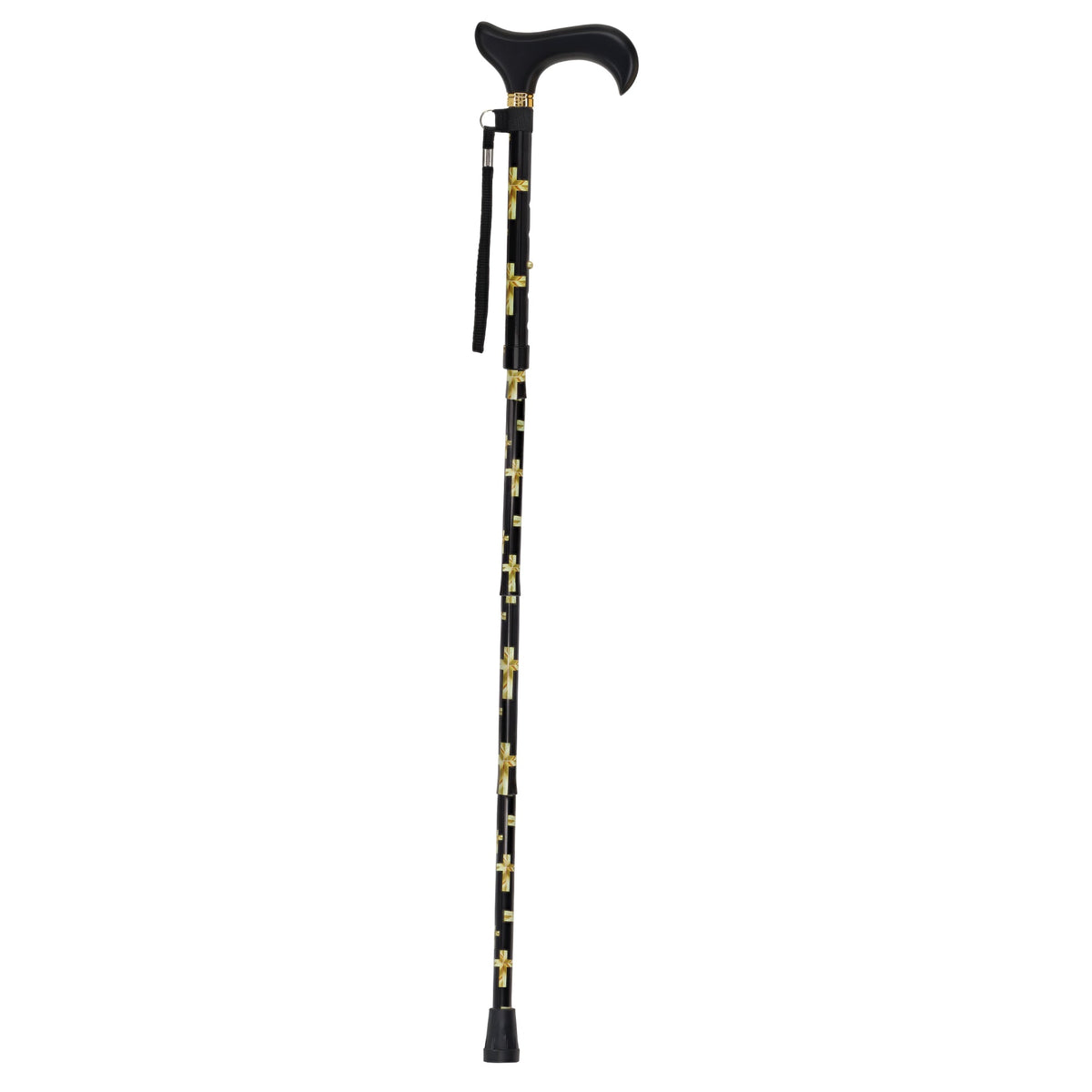 Golden Cross Folding Cane: Adjustable Derby, Wooden Handle Folding Canes - Tophatter Daily Deals