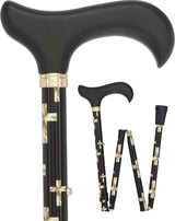 Golden Cross Folding Cane: Adjustable Derby, Wooden Handle Folding Canes - Tophatter Daily Deals