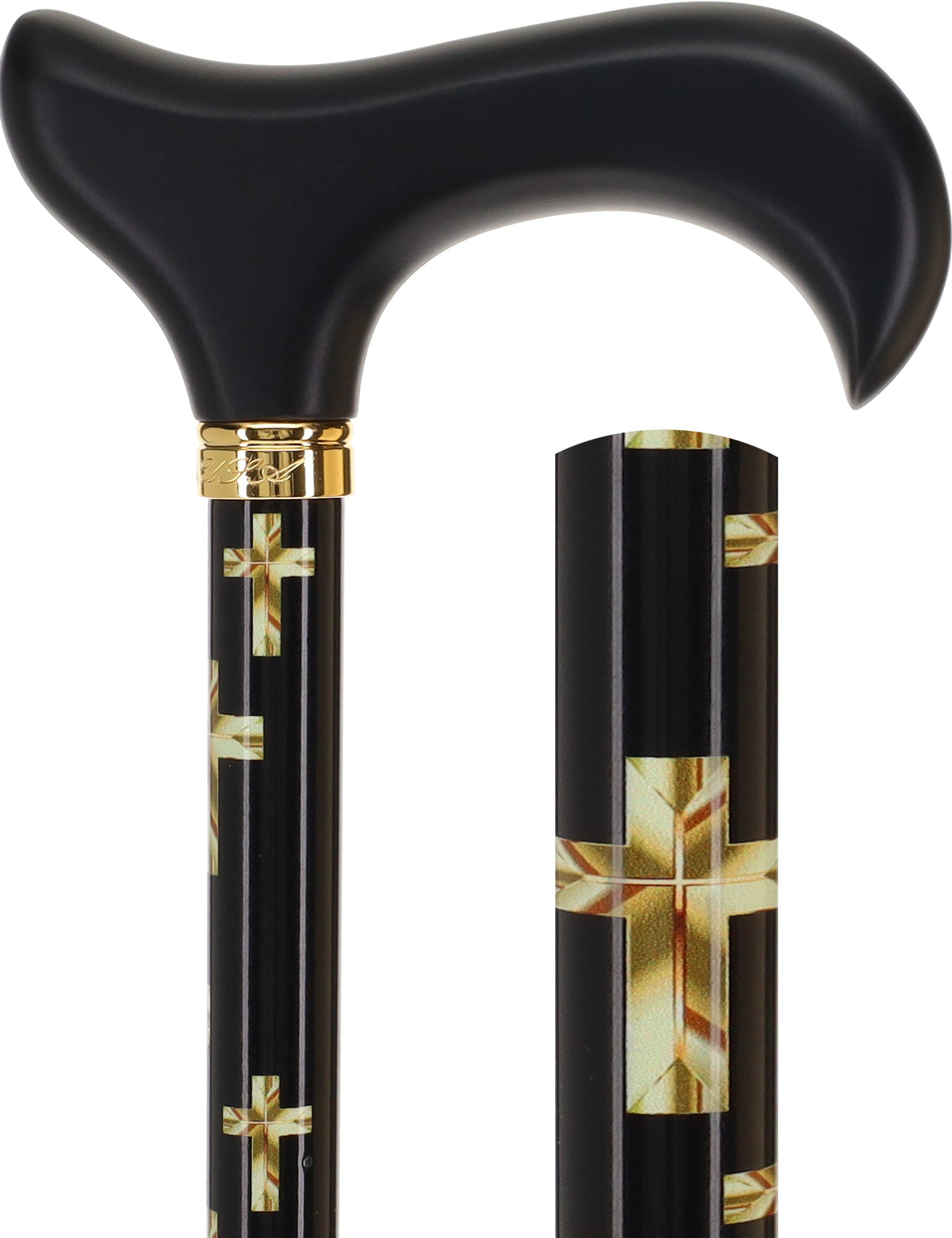 Golden Cross: Elegance & Comfort - Wooden Handle Adjustable Walking Canes - Tophatter Daily Deals