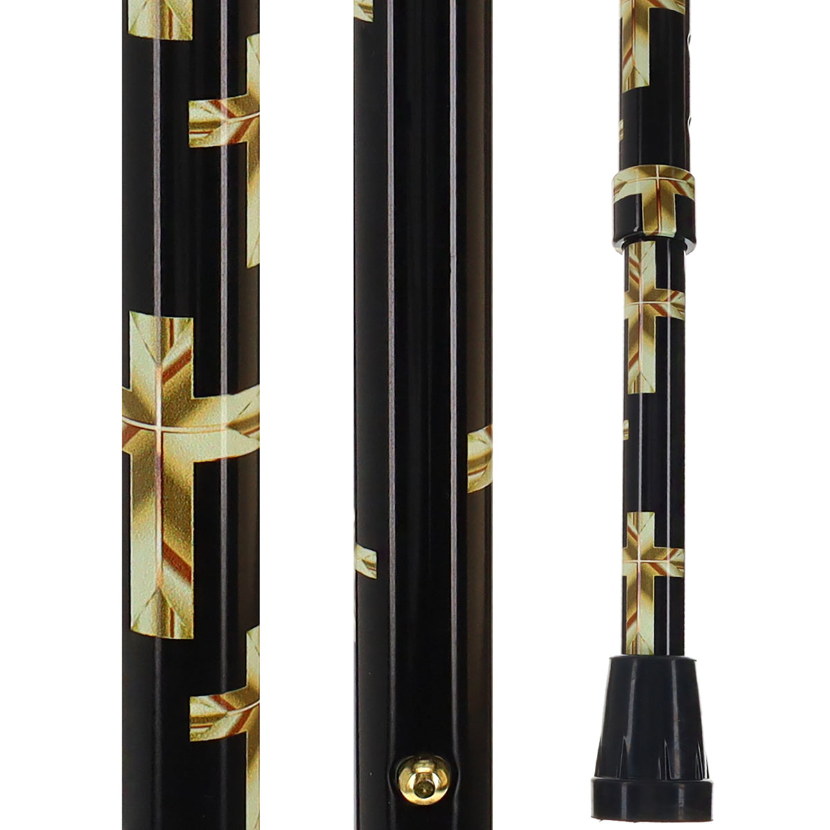 Golden Cross: Elegance & Comfort - Wooden Handle Adjustable Walking Canes - Tophatter Daily Deals