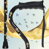 Golden Cross Designer Adjustable Cane: Comfort Grip Offset Adjustable Walking Canes - Tophatter Daily Deals
