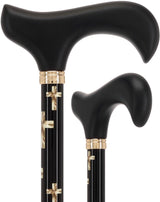 Golden Cross: Elegance & Comfort - Wooden Handle Adjustable Walking Canes - Tophatter Daily Deals