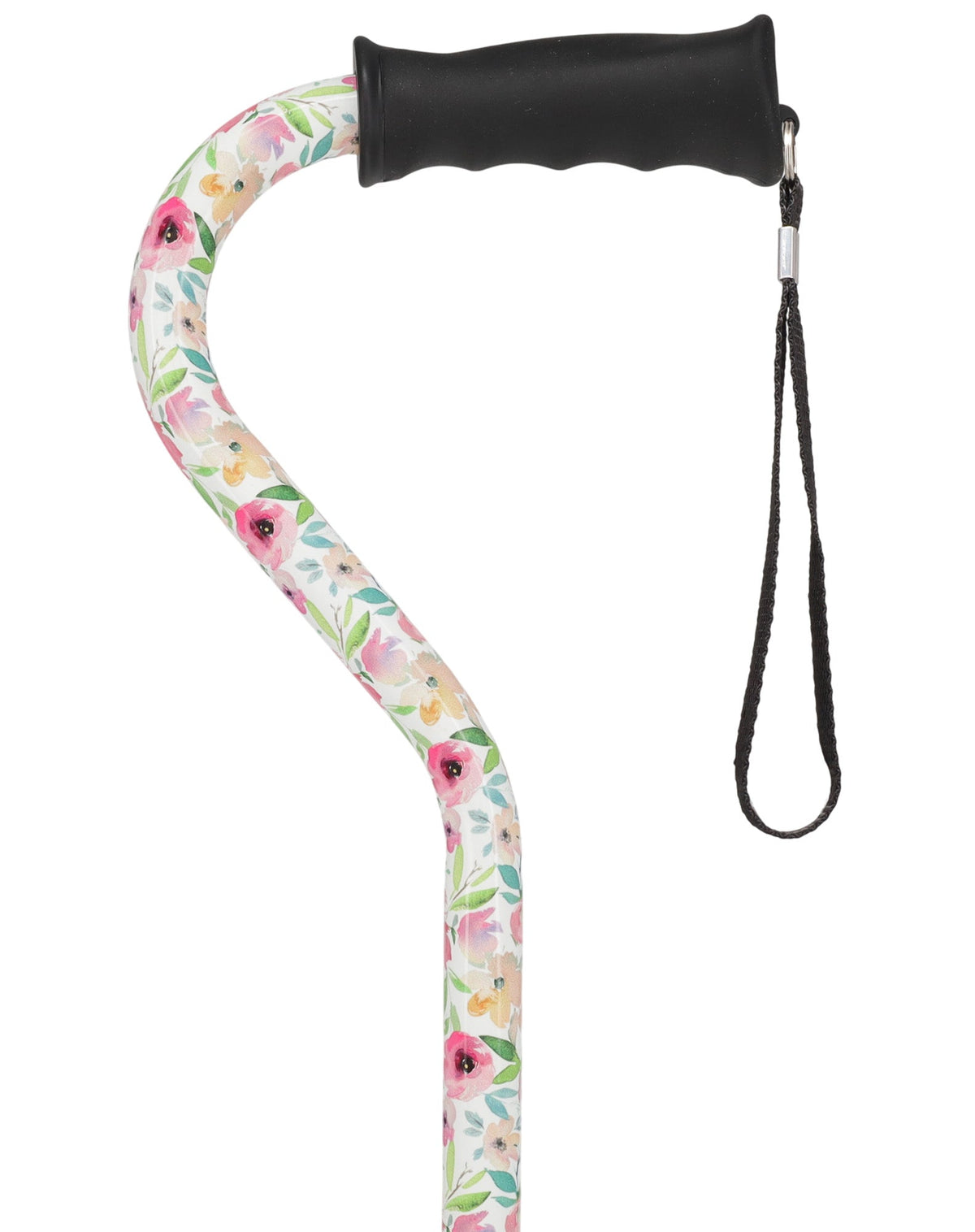 Vivienne May Designer Cane: Watercolor Flowers Offset Handled Canes - Tophatter Daily Deals