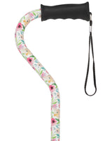 Vivienne May Designer Cane: Watercolor Flowers Offset Handled Canes - Tophatter Daily Deals
