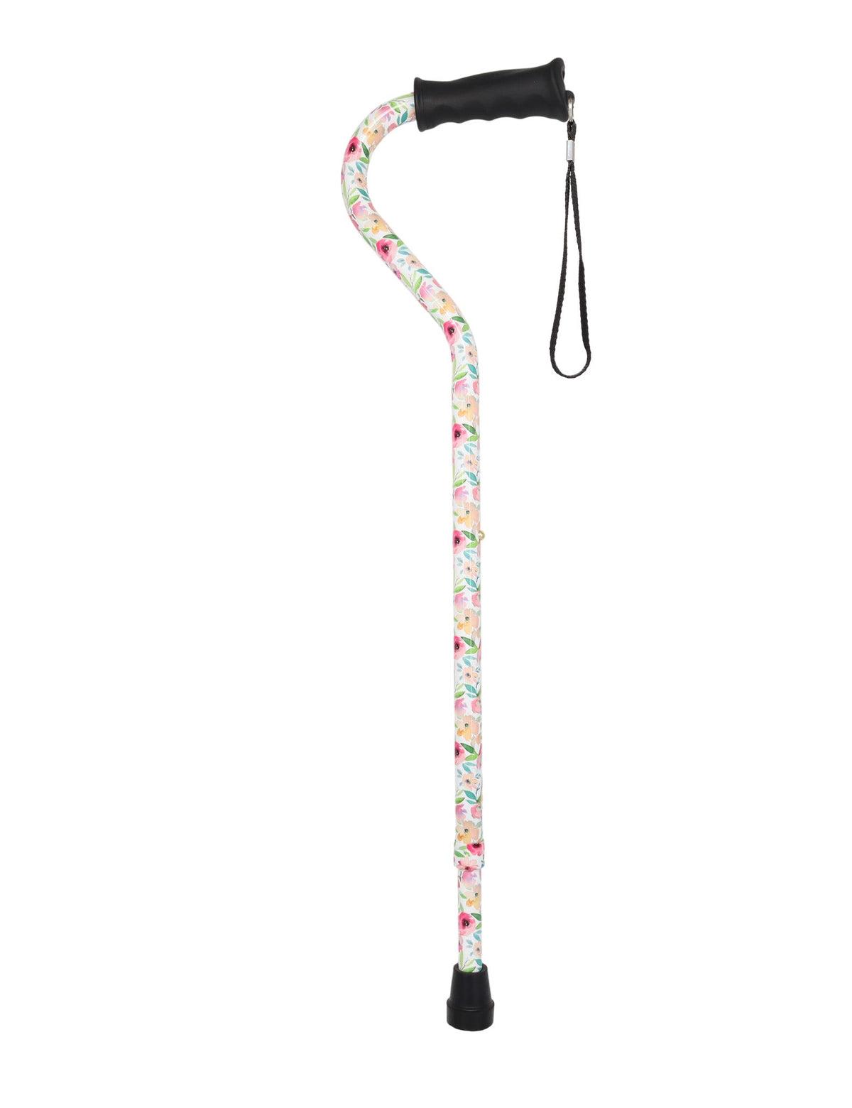 Watercolor Flowers Vivienne May Convertible Quad Base Walking Cane with Comfort Grip - Adjustable Sh - Tophatter Daily Deals
