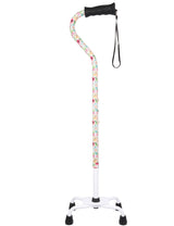Watercolor Flowers Vivienne May Convertible Quad Base Walking Cane with Comfort Grip - Adjustable Sh - Tophatter Daily Deals