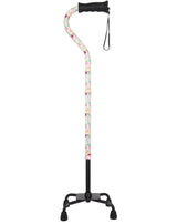 Pink Vivienne May Convertible Quad Base Walking Cane with Comfort Grip - Adjustable Shaft Black - Tophatter Daily Deals