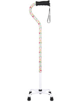 Pink Vivienne May Convertible Quad Base Walking Cane with Comfort Grip - Adjustable Shaft White - Tophatter Daily Deals