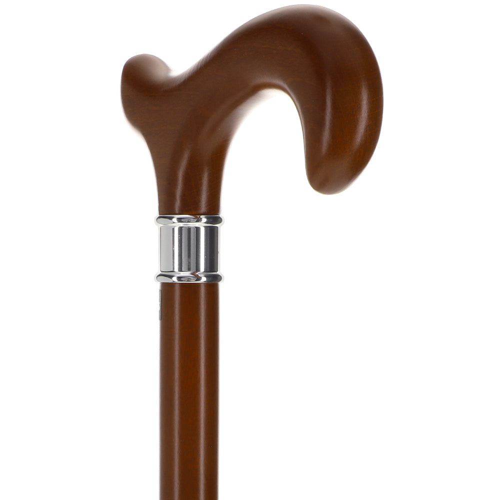 Premium Dr. House Walnut: Stained Beechwood Stainless Steel Collar Dr Gregory House Walking Canes - Tophatter Daily Deals