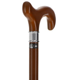 Premium Dr. House Walnut: Stained Beechwood Stainless Steel Collar Dr Gregory House Walking Canes - Tophatter Daily Deals
