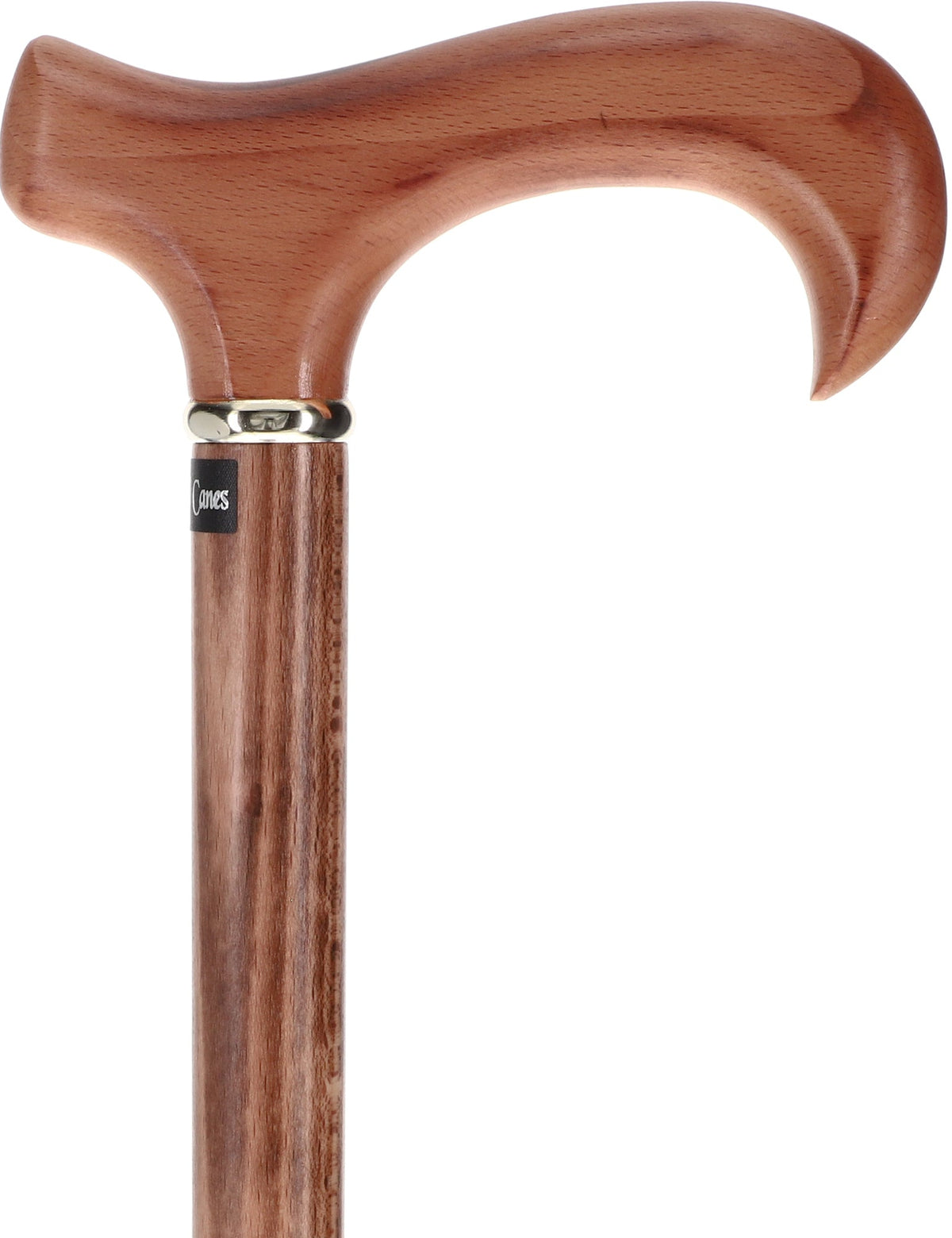 Scorched Beechwood Derby Cane - Silver Collar Derby Classic Walking Canes - Tophatter Daily Deals