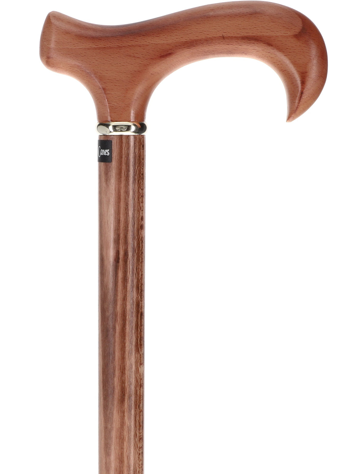 Scorched Beechwood Derby Cane - Silver Collar Derby Classic Walking Canes - Tophatter Daily Deals