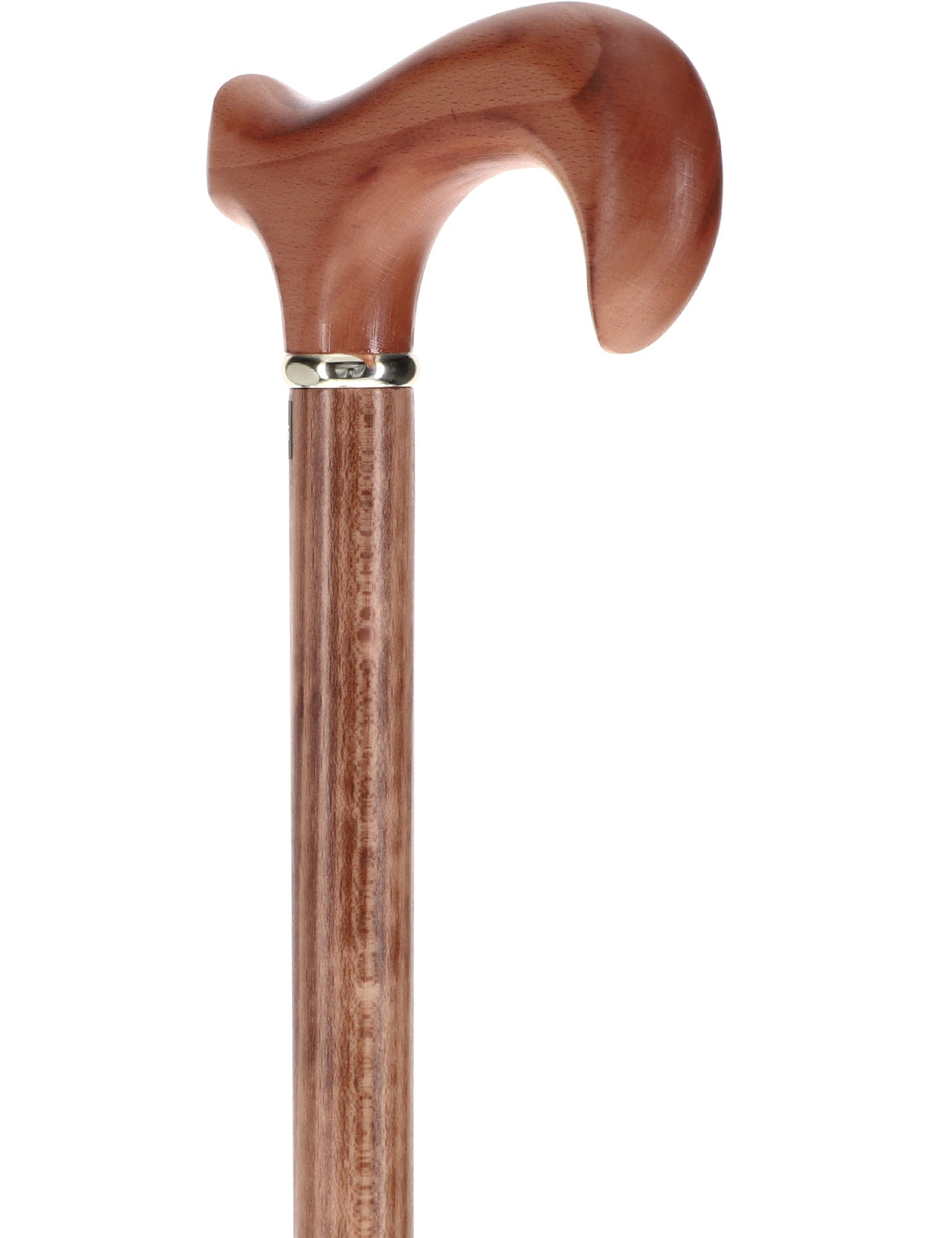 Scorched Beechwood Derby Cane - Silver Collar Derby Classic Walking Canes - Tophatter Daily Deals