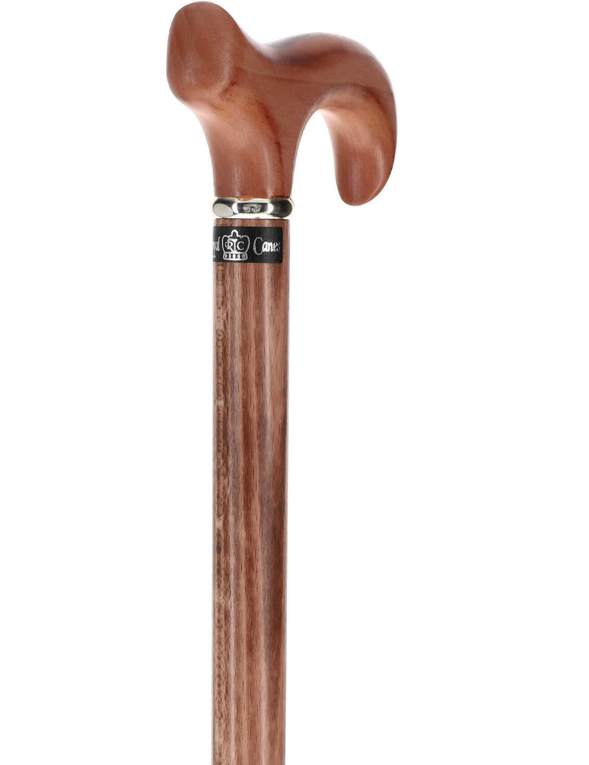 Scorched Beechwood Derby Cane - Silver Collar Derby Classic Walking Canes - Tophatter Daily Deals