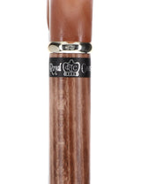 Scorched Beechwood Derby Cane - Silver Collar Derby Classic Walking Canes - Tophatter Daily Deals
