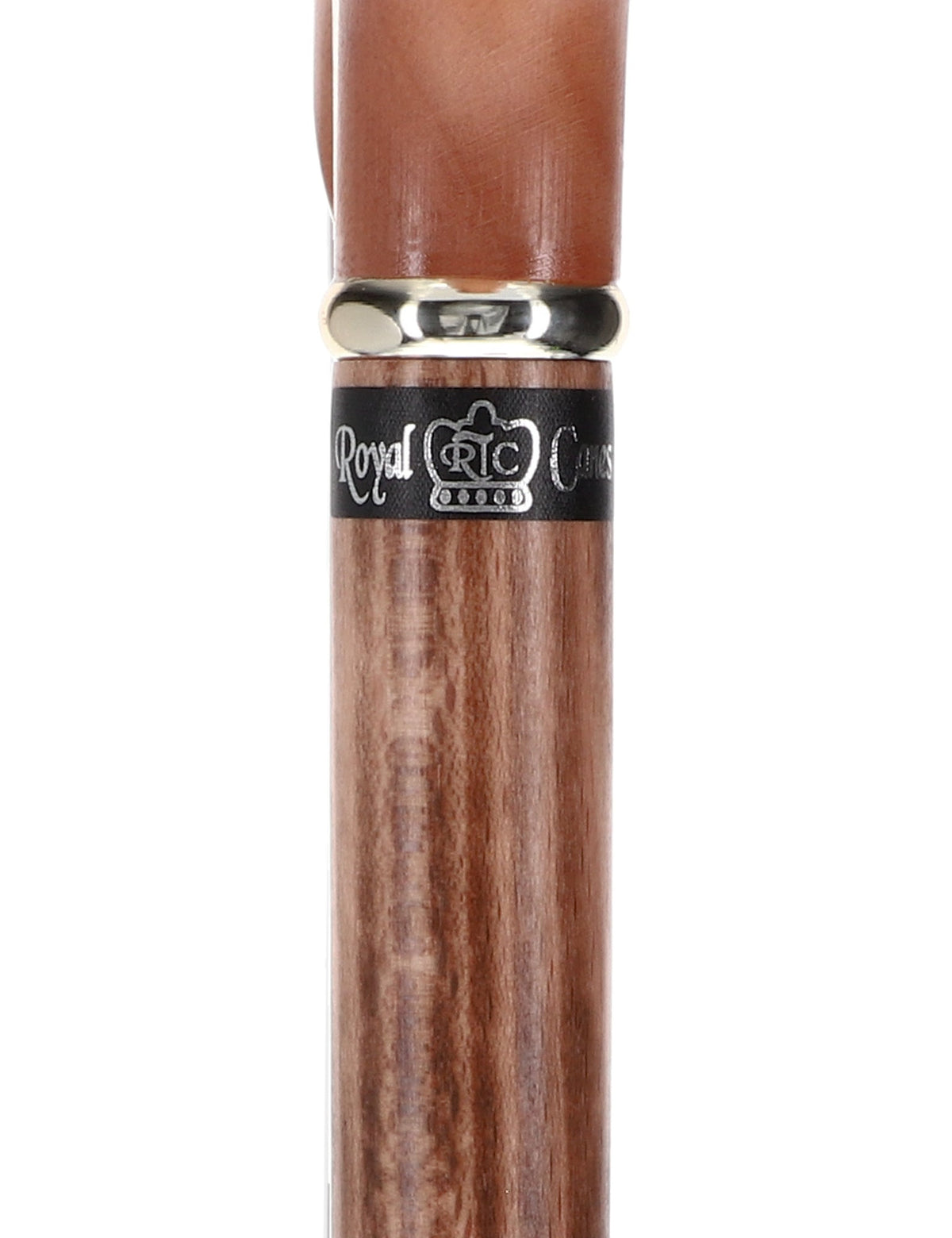 Scorched Beechwood Derby Cane - Silver Collar Derby Classic Walking Canes - Tophatter Daily Deals