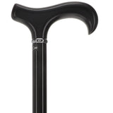 Exquisite Black Derby Cane, Silver Accent - Royal Elegance Derby Classic Walking Canes - Tophatter Daily Deals