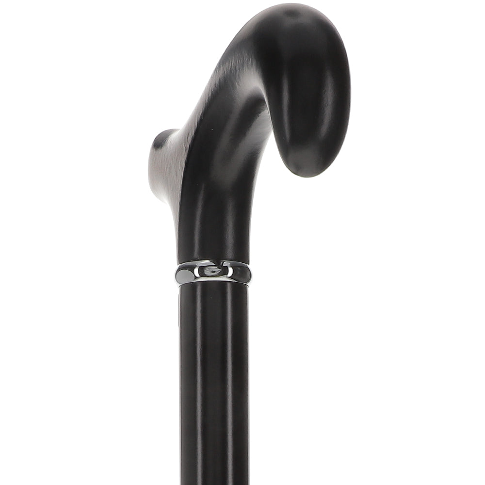 Exquisite Black Derby Cane, Silver Accent - Royal Elegance Derby Classic Walking Canes - Tophatter Daily Deals
